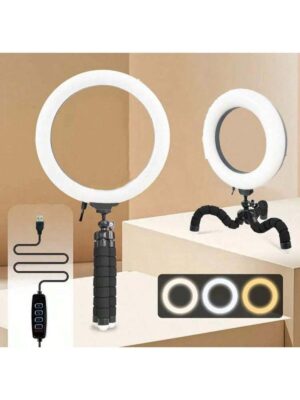 Professional Selfie & Makeup Ring Light: 10 Brightness Levels & Flexible Wrap-Around Sta