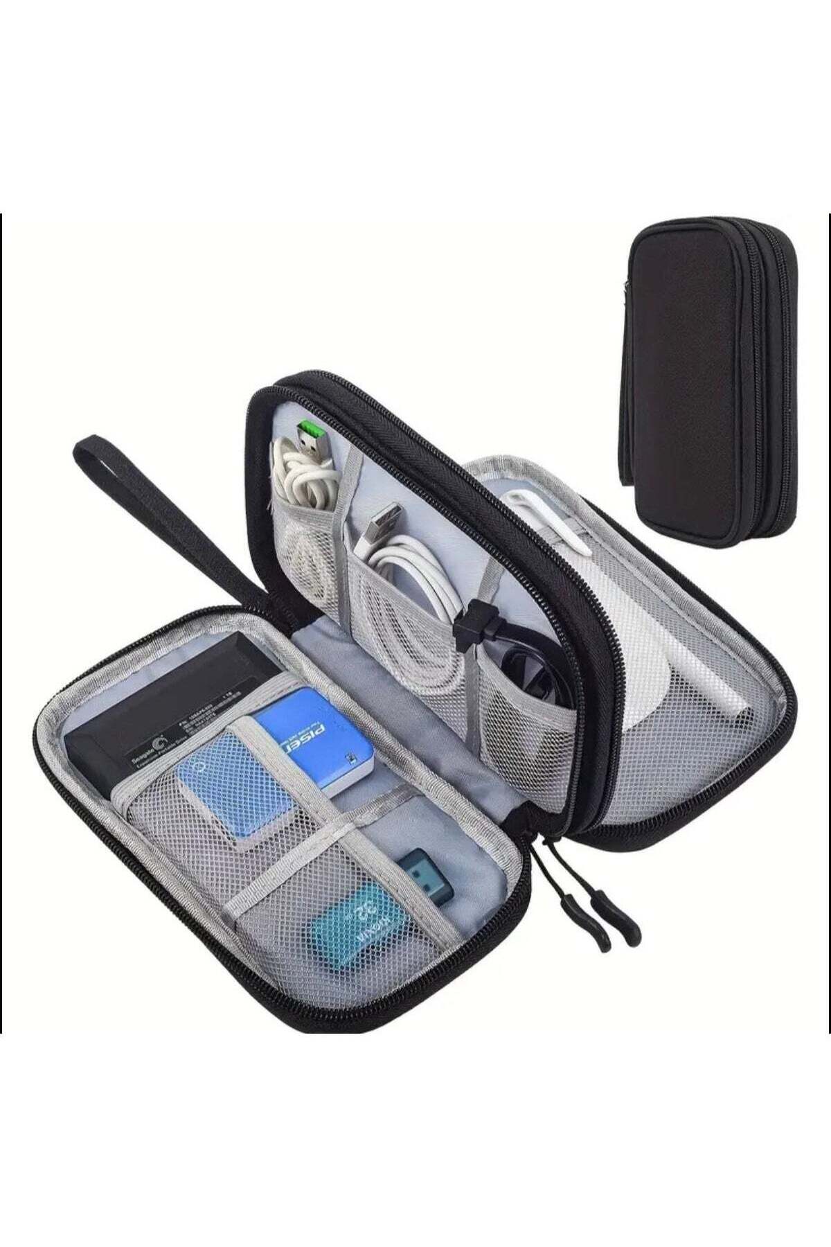 Multi-Compartment Electronics Travel Organizer Pouch