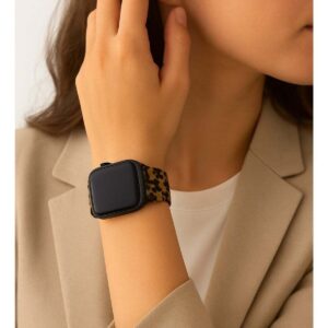 Stylish Leopard Print Nylon Band Compatible With Apple Watch Series 9/8/7/6/5/4/3/2/SE