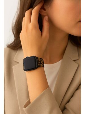 Stylish Leopard Print Nylon Band Compatible With Apple Watch Series 9/8/7/6/5/4/3/2/SE