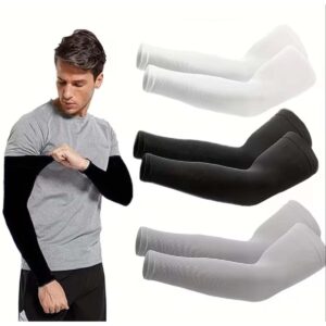 1 Pair of Cooling Arm Sleeves | Breathable Elastic Quick-Dry Fabric, Ideal for Summer for Sports And