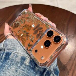 iPhone 17 Pro Max Phone Cover with a Floral Design on a Black Backdrop