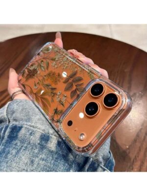 iPhone 17 Pro Max Phone Cover with a Floral Design on a Black Backdrop