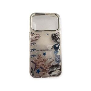 Aesthetic Clear Printed Case for iPhone 17 Pro – Stylish Star & Pattern Design TPU Cover