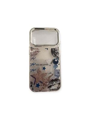 Aesthetic Clear Printed Case for iPhone 17 Pro – Stylish Star & Pattern Design TPU Cover