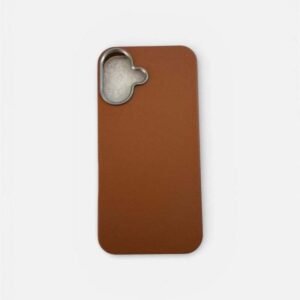 iPhone 16 Luxury Leather Texture Phone Case Brown