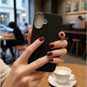 iPhone 16 Luxury Leather Texture Phone Case Black
