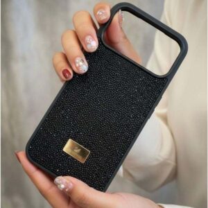 iPhone 17 Pro Max Black Crystal Fabric Case