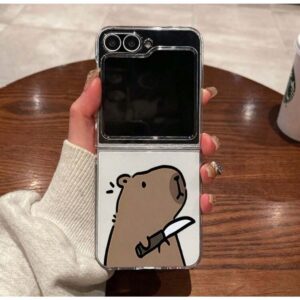 Cute Hamster Transparent Phone Case for Samsung Galaxy Z Flip