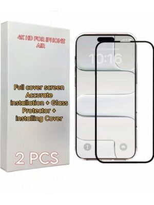 iPhone Air Set of Two 8K Ultra HD Glossy Tempered Glass Screen Protectors