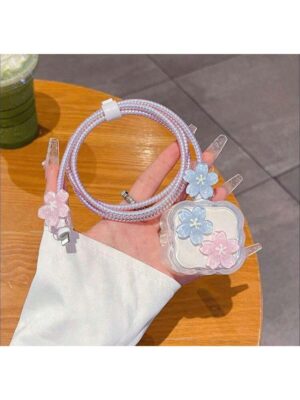 Charger Protector of 5pcs/Set Blue & Pink