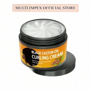 Black Castor Oil Curl Cream Infused With Argan Oil - Long Lasting Anti-Frizz Curls, Mois