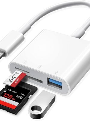 3-in-1 USB-C SD Card Reader - Fast Transfer & Plug
