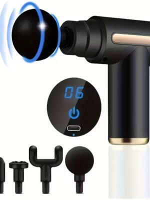 Massage Gun, Muscle Massage Gun, Handheld Electric Deep Tissue Massager, Multiple Colors Available, 6 Speed Settings, 4 Interchangeable Massage Heads, Father's Day Gift